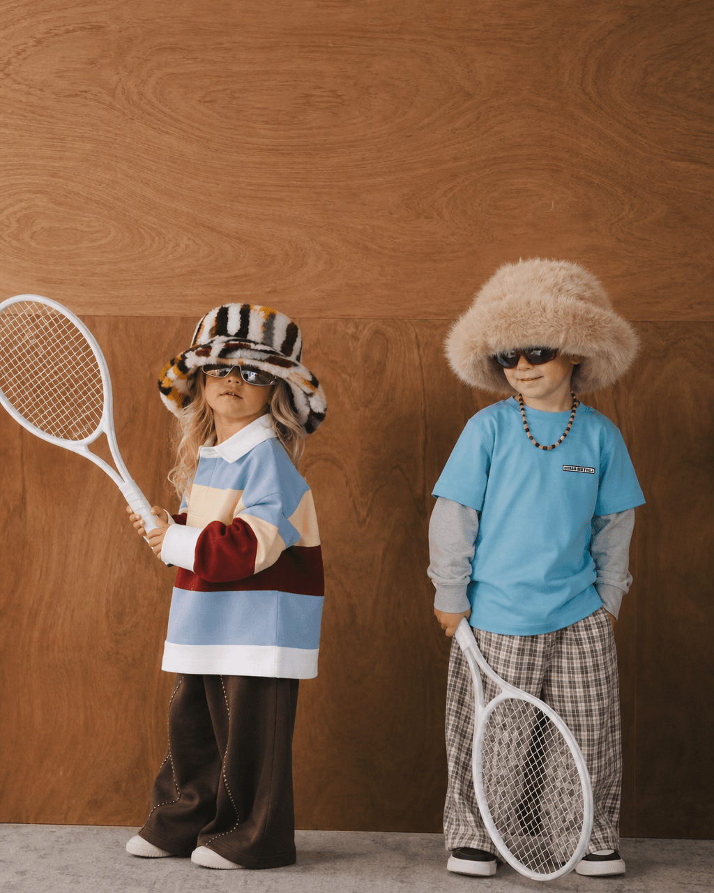 Kids — Ripli campaign with two children styled for tennis
